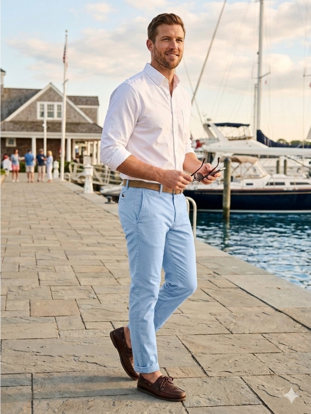Vineyard Vines Men's Breaker Slim Fit Light Blue 100% Cotton Pants, 34x30